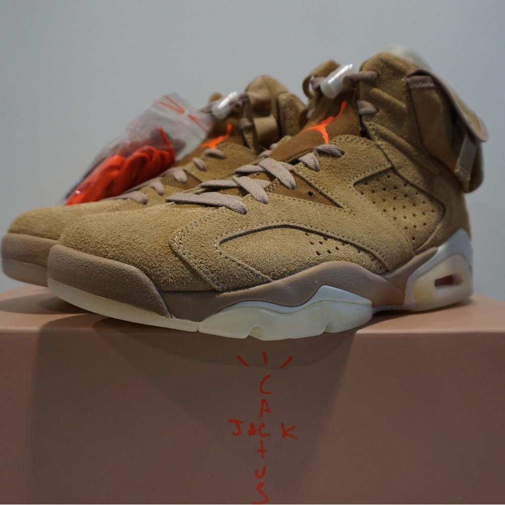 Air jordan Retro 6 Travis Scott Cactus Jack British Khaki Size 9